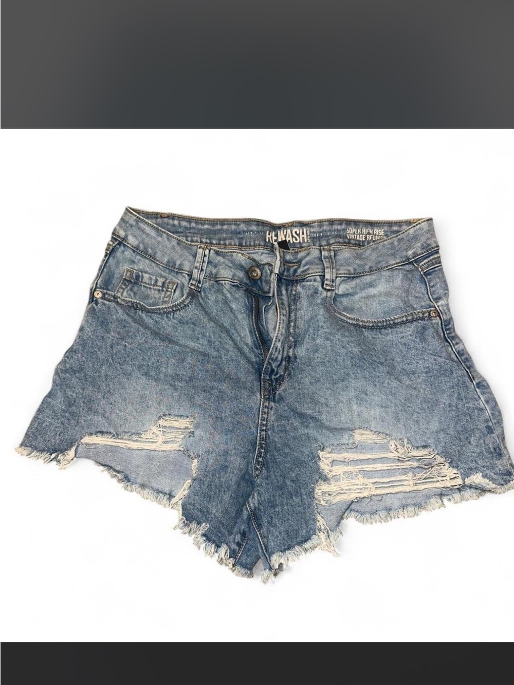 Rewash Distressed Light Blue Denim Shorts